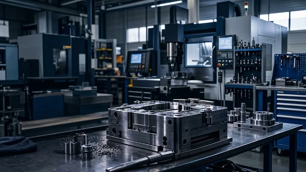 Planta de MetalicaPlas: centros de mecanizado y moldes en fabricación
